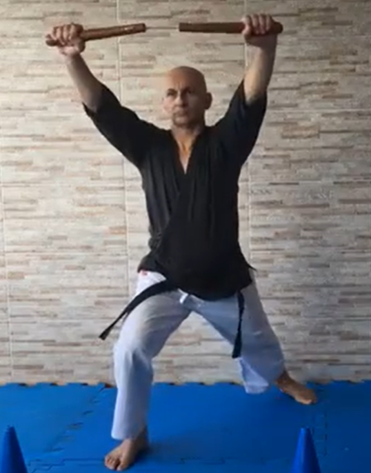 Kobudo Seitokan - Nunchaku - Defesa Alta